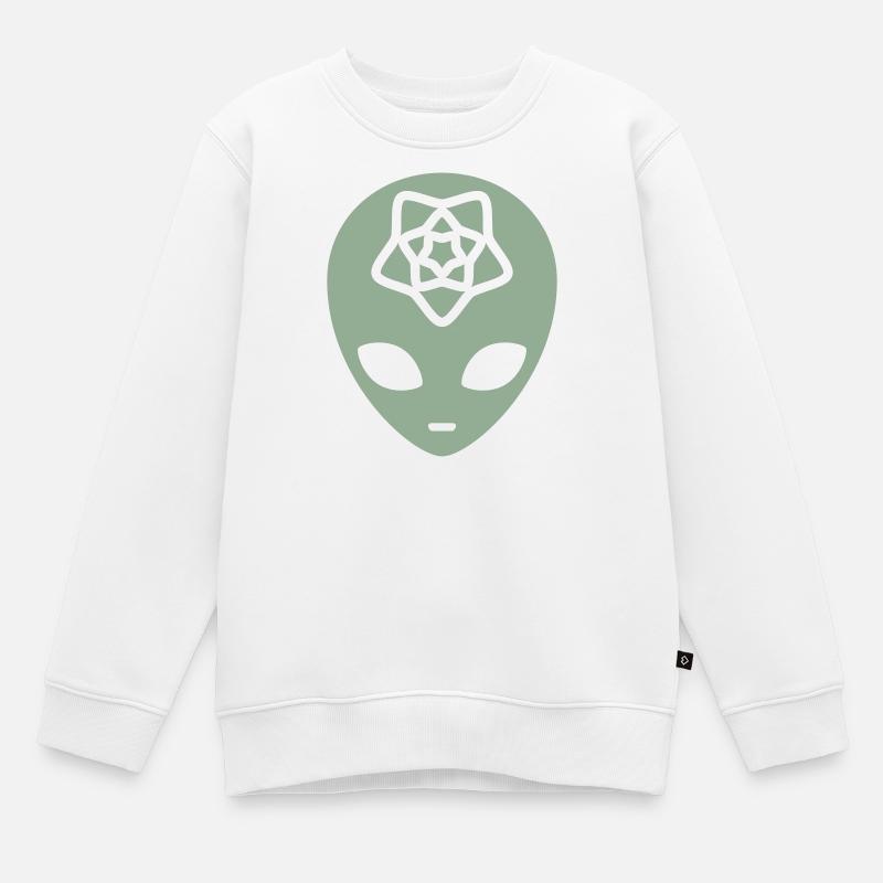 Geometric Alien Mind - Sweat Premium enfant bio - blanc