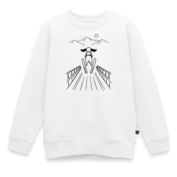 Teckel Saut à ski Saut à ski Sports d’hiver - Sweat Premium enfant bio - blanc - Devant - AI Model Kid Male (0cm)