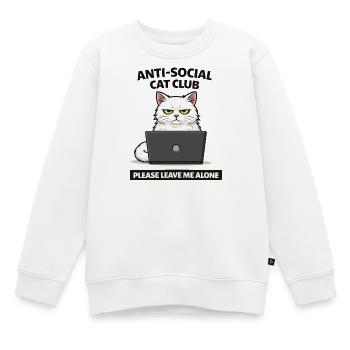 Antisozialer Katzenclub: Lass mich in Ruhe - Kinder Premium Organic Sweatshirt - Weiß - Vorne - AI Model Kid Male (0cm)