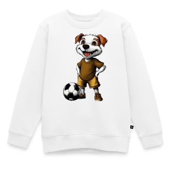 Hund Fussballer - Kinder Premium Organic Sweatshirt - Weiß - Vorne - AI Model Kid Male (0cm)