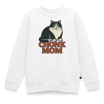 Emblème rétro Chonk Mom Cat - Sweat Premium enfant bio - blanc - Devant - AI Model Kid Male (0cm)