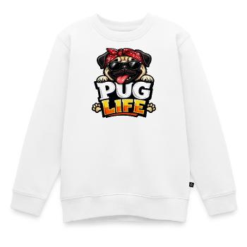 Pug Life Bandana Cool - Kinder Premium Organic Sweatshirt - Weiß - Vorne - AI Model Kid Male (0cm)