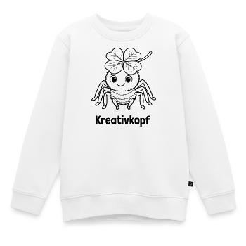 Kreativkopf – Süßes Ausmalbild für Kinder - Kinder Premium Organic Sweatshirt - Weiß - Vorne - AI Model Kid Male (0cm)