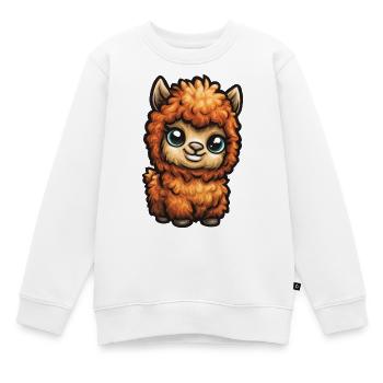 Fluffige Alpaka - Kinder Premium Organic Sweatshirt - Weiß - Vorne - AI Model Kid Male (0cm)