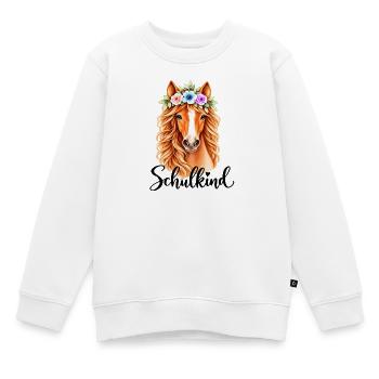 Schulkind T-Shirt zur EInschulung mit Pferd - Kinder Premium Organic Sweatshirt - Weiß - Vorne - AI Model Kid Male (0cm)