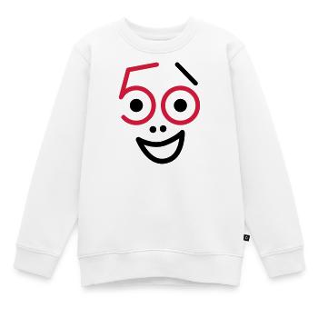 50 ans et toujours frais! - Sweat Premium enfant bio - blanc - Devant - AI Model Kid Male (0cm)