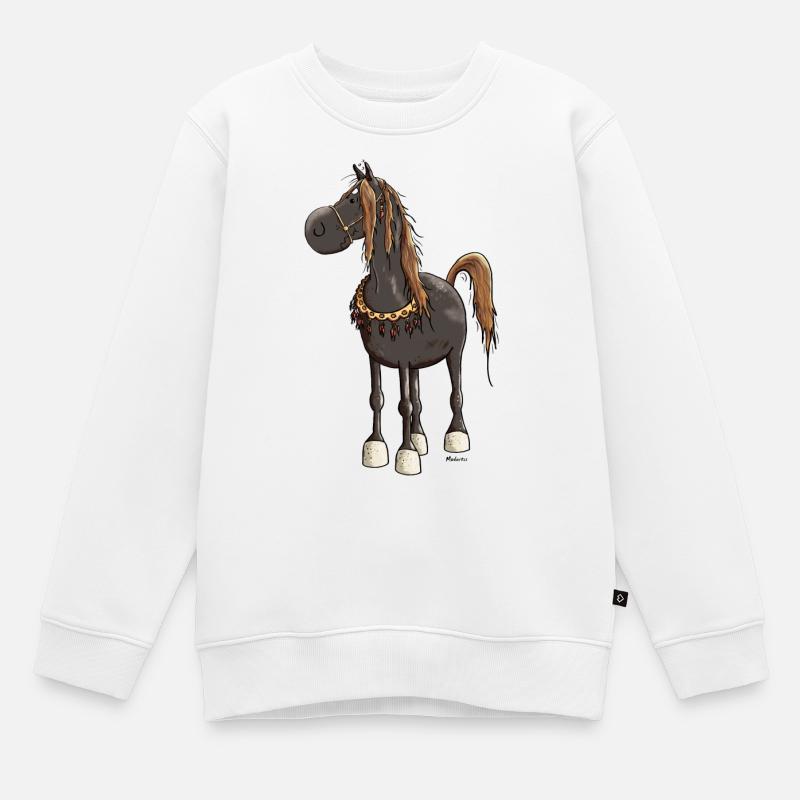 Cheval Arabe Mignon - Chevaux - Sweat Premium enfant bio - blanc
