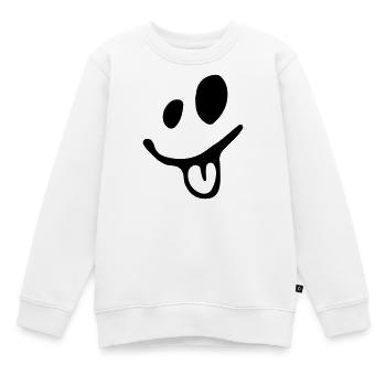 lachendes Gesicht zeigt dir die Zunge - Kinder Premium Organic Sweatshirt - Weiß - Vorne - AI Model Kid Male (0cm)
