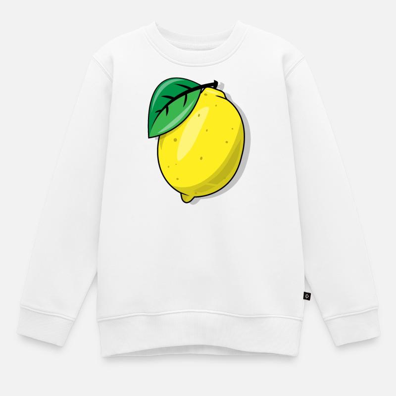 Zitrone - Kinder Premium Organic Sweatshirt - Weiß