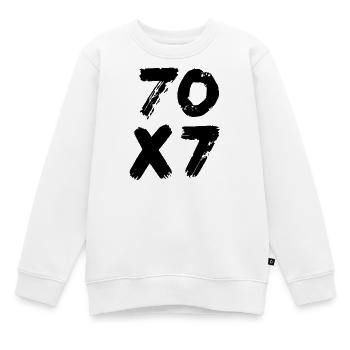 70x7: Unendliche Vergebung - Matthäus-Evangelium - Kinder Premium Organic Sweatshirt - Weiß - Vorne - AI Model Kid Male (0cm)