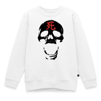 Der schwarze Schädel und der rote Tod - Kinder Premium Organic Sweatshirt - Weiß - Vorne - AI Model Kid Male (0cm)