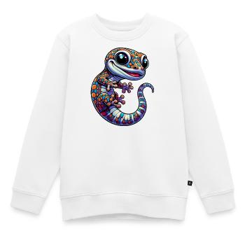 Gecko - Sweat Premium enfant bio - blanc - Devant - AI Model Kid Male (0cm)