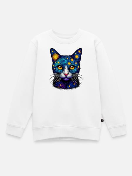 Katze - Kinder Premium Organic Sweatshirt - Weiß