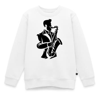 Saxophonist - Kinder Premium Organic Sweatshirt - Weiß - Vorne - AI Model Kid Male (0cm)