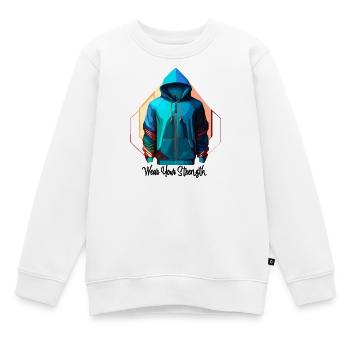 „Urban Energy” – Inspiriert von der Kraft der Stad - Kinder Premium Organic Sweatshirt - Weiß - Vorne - AI Model Kid Male (0cm)