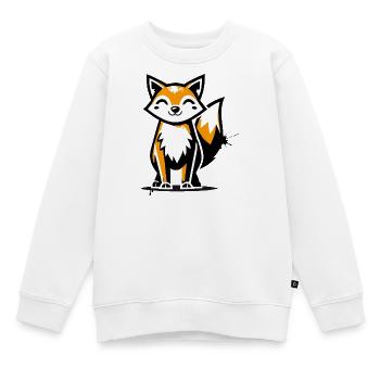 Moderner Fuchs im Stencil Graffiti-Design - Kinder Premium Organic Sweatshirt - Weiß - Vorne - AI Model Kid Male (0cm)