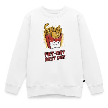 Fry-Day, Best Day - Kids Premium Organic Sweatshirt - white - Front - AI Model Kid Male (0cm)
