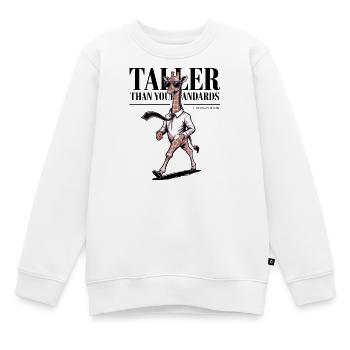 Girafe plus grande que tes standards - Sweat Premium enfant bio - blanc - Devant - AI Model Kid Male (0cm)