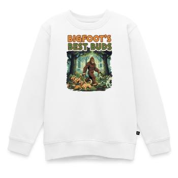 Bigfoot's Best Buds Wald Hundespaziergang - Kinder Premium Organic Sweatshirt - Weiß - Vorne - AI Model Kid Male (0cm)