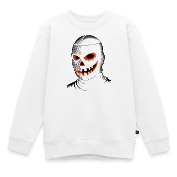 Gruselige Kürbis Maske Halloween  - Kinder Premium Organic Sweatshirt - Weiß - Vorne - AI Model Kid Male (0cm)