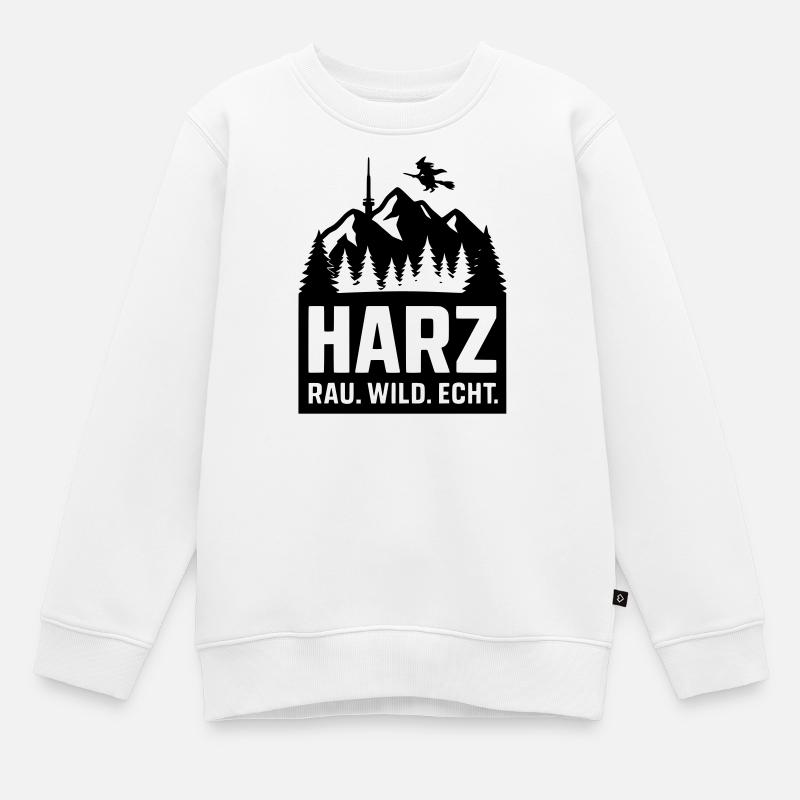 harz wild rau echt - Kinder Premium Organic Sweatshirt - Weiß