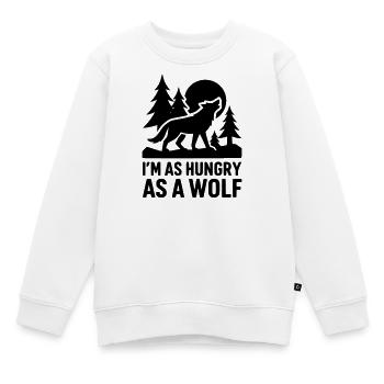 loup affamé affamé - Sweat Premium enfant bio - blanc - Devant - AI Model Kid Male (0cm)