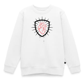 Blason du cœur coloré - Sweat Premium enfant bio - blanc - Devant - AI Model Kid Male (0cm)