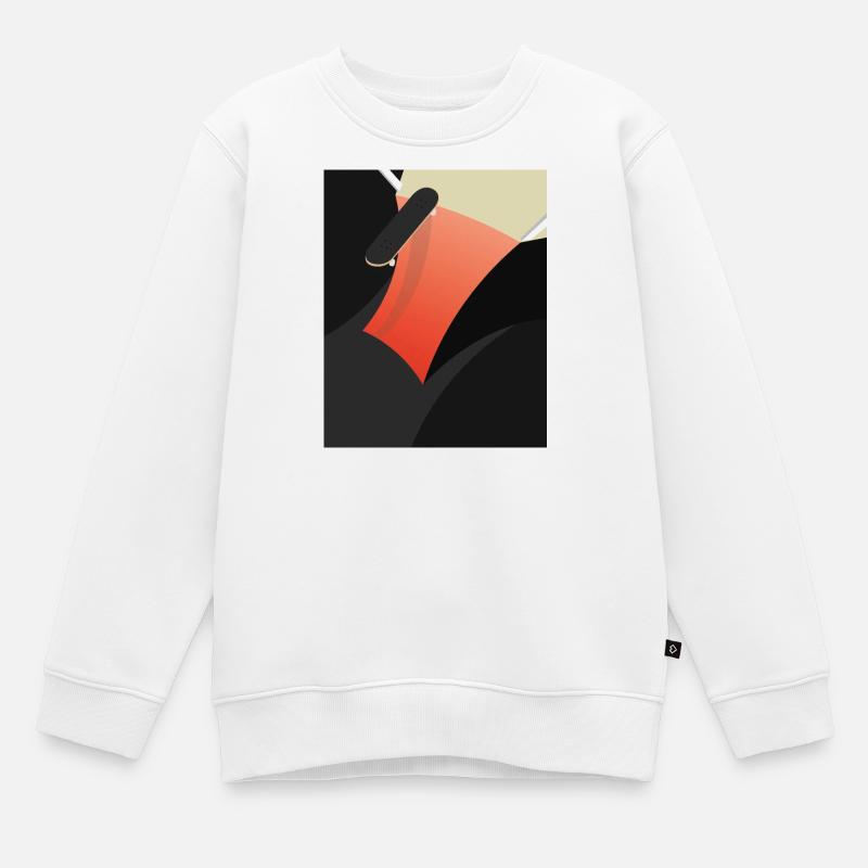 Abstract Red Skateboard - Kinder Premium Organic Sweatshirt - Weiß