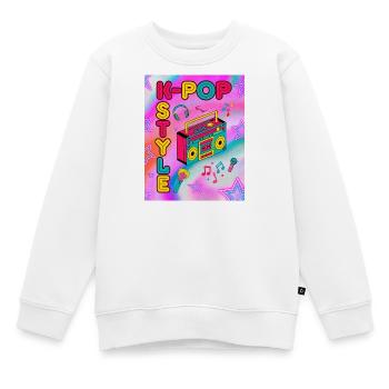K-Pop-Stil - Kinder Premium Organic Sweatshirt - Weiß - Vorne - AI Model Kid Male (0cm)