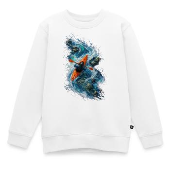 Schnellkajakfahren auf blauem Wasser - Kinder Premium Organic Sweatshirt - Weiß - Vorne - AI Model Kid Male (0cm)