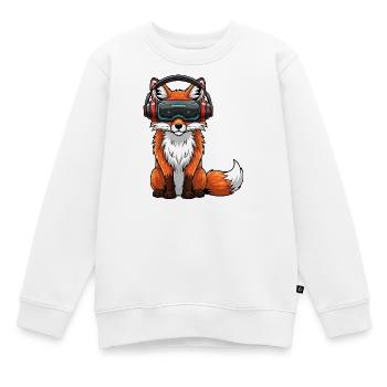 Fuchs VR Gamer Virtual Reality Comic Cool - Kinder Premium Organic Sweatshirt - Weiß - Vorne - AI Model Kid Male (0cm)