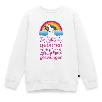 Licorne née à Sparkle forcée d’aller à l’école - Sweat Premium enfant bio - blanc - Devant - AI Model Kid Male (0cm)