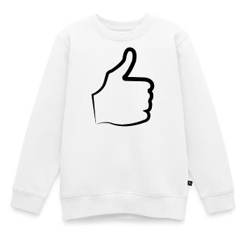 Daumen hoch thumb - Kinder Premium Organic Sweatshirt - Weiß - Vorne - AI Model Kid Male (0cm)