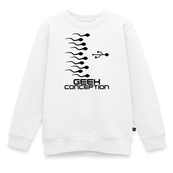 Geek Conception - Sweat Premium enfant bio - blanc - Devant - AI Model Kid Male (0cm)