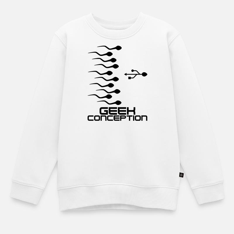 Geek Conception - Sweat Premium enfant bio - blanc