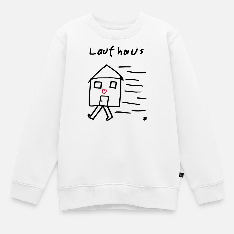 Laufhaus - Kinder Premium Organic Sweatshirt - Weiß
