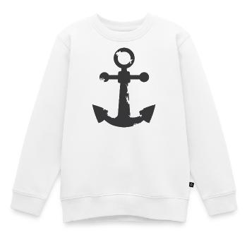 used look dreckig Anker anchor Symbol - Kinder Premium Organic Sweatshirt - Weiß - Vorne - AI Model Kid Male (0cm)