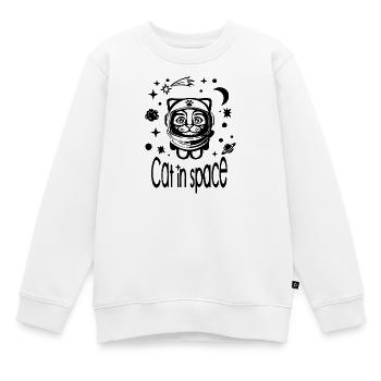 Cat in Space - Kinder Premium Organic Sweatshirt - Weiß - Vorne - AI Model Kid Male (0cm)