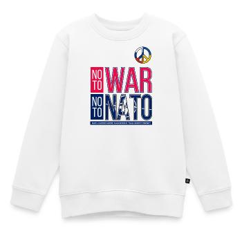 NON À LA GUERRE NON À L’OTAN V3 | MAUVAIS LEADERSHIP - Sweat Premium enfant bio - blanc - Devant - AI Model Kid Male (0cm)