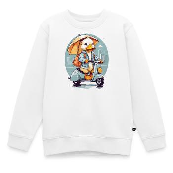 Canard au rouleau - Sweat Premium enfant bio - blanc - Devant - AI Model Kid Male (0cm)