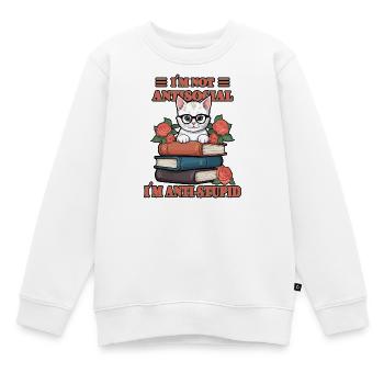 Schlaue Katze - Kinder Premium Organic Sweatshirt - Weiß - Vorne - AI Model Kid Male (0cm)