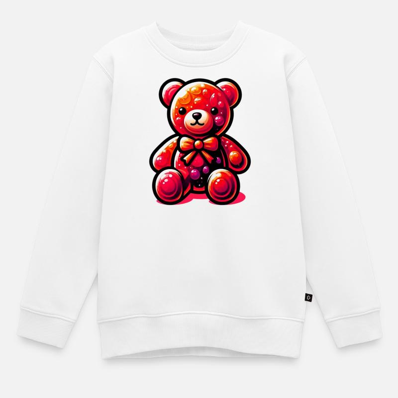 Bear - Kids Premium Organic Sweatshirt - white