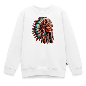 Amérindien Peau rouge d’Amérique - Sweat Premium enfant bio - blanc - Devant - AI Model Kid Male (0cm)