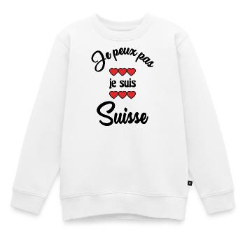 ICH KANN NICHT. SCHWEIZ - Kinder Premium Organic Sweatshirt - Weiß - Vorne - AI Model Kid Male (0cm)