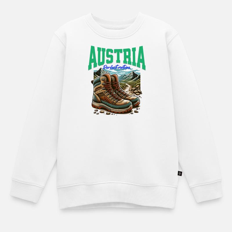 Austria cooles Wander Design - Österreich - Kinder Premium Organic Sweatshirt - Weiß