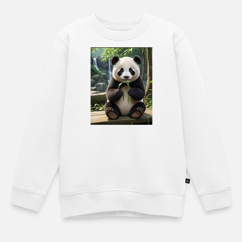 Panda Design - Kids Premium Organic Sweatshirt - white