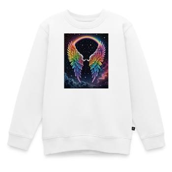 Regenbogenflug im Kosmos - Kinder Premium Organic Sweatshirt - Weiß - Vorne - AI Model Kid Male (0cm)