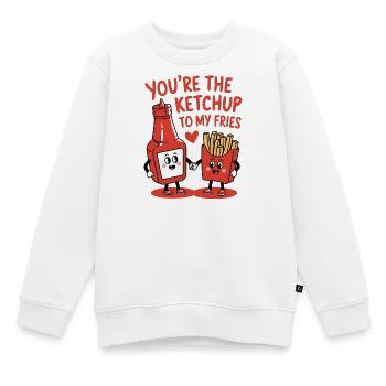 Tu es le ketchup à mes frites - Sweat Premium enfant bio - blanc - Devant - AI Model Kid Male (0cm)