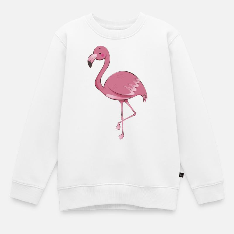 Flamant - Sweat Premium enfant bio - blanc