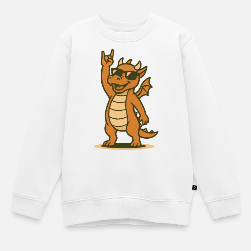 Dragon Rocker Bébé - Sweat Premium enfant bio - blanc